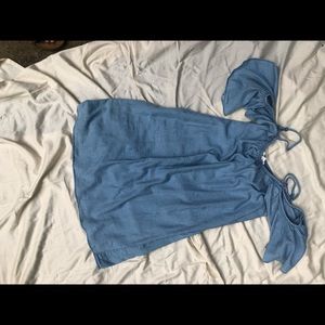 Off Shoulder Chambray Dress